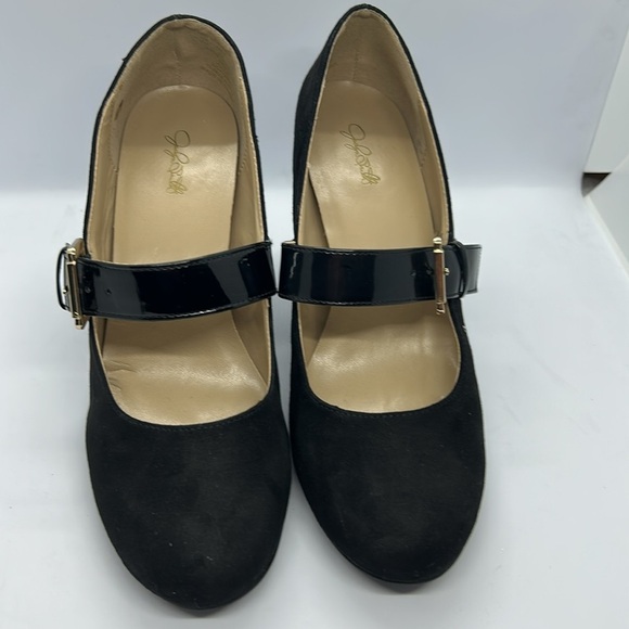 Elegant Black Jocelyn Smiths Heels Velvet Finish Size 8 - Picture 5 of 10